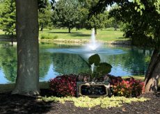 photo of the fountain in the memorial gardens