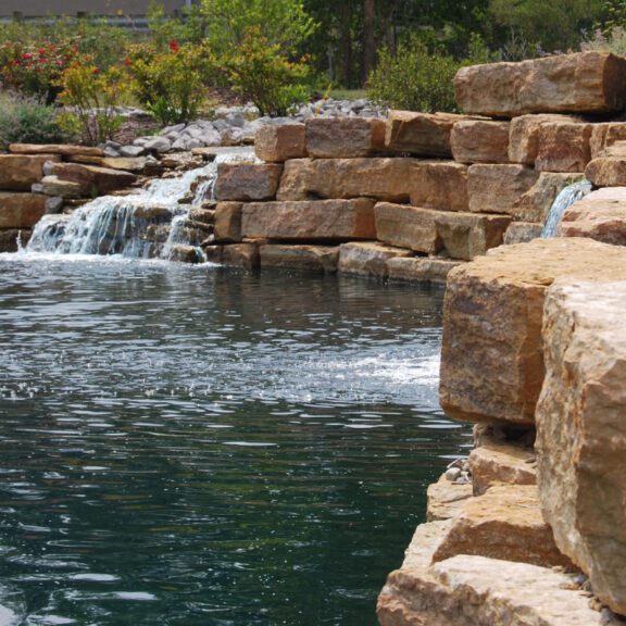 photo of a stone waterfall