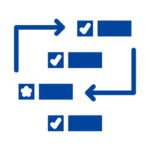 Blue illustration of a prioritized checklist