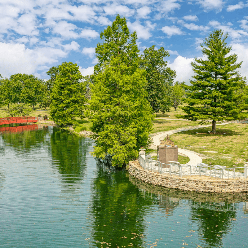 View of the Meditation Point landing at the southern cove at Arlington Lake