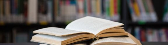 Books Open on a desk