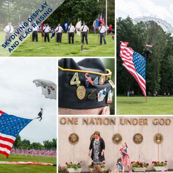 Skydiving Display and Flag Raising
